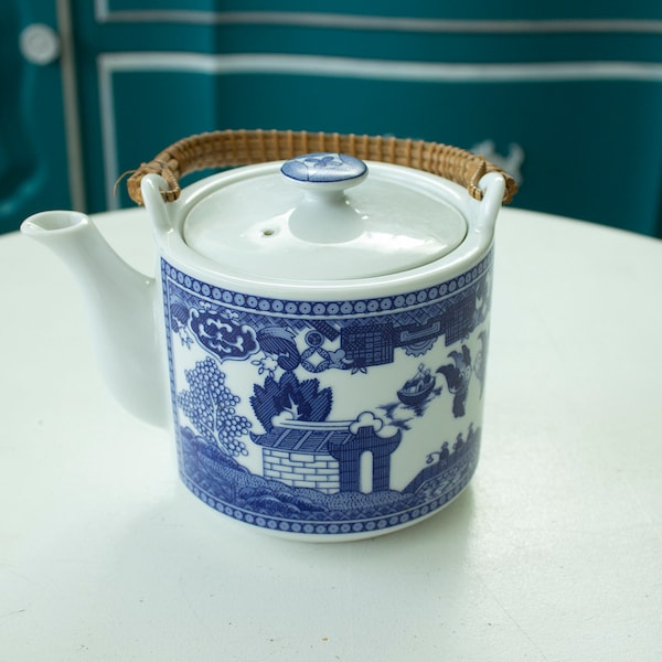 Blue Willow Teapot Etsy