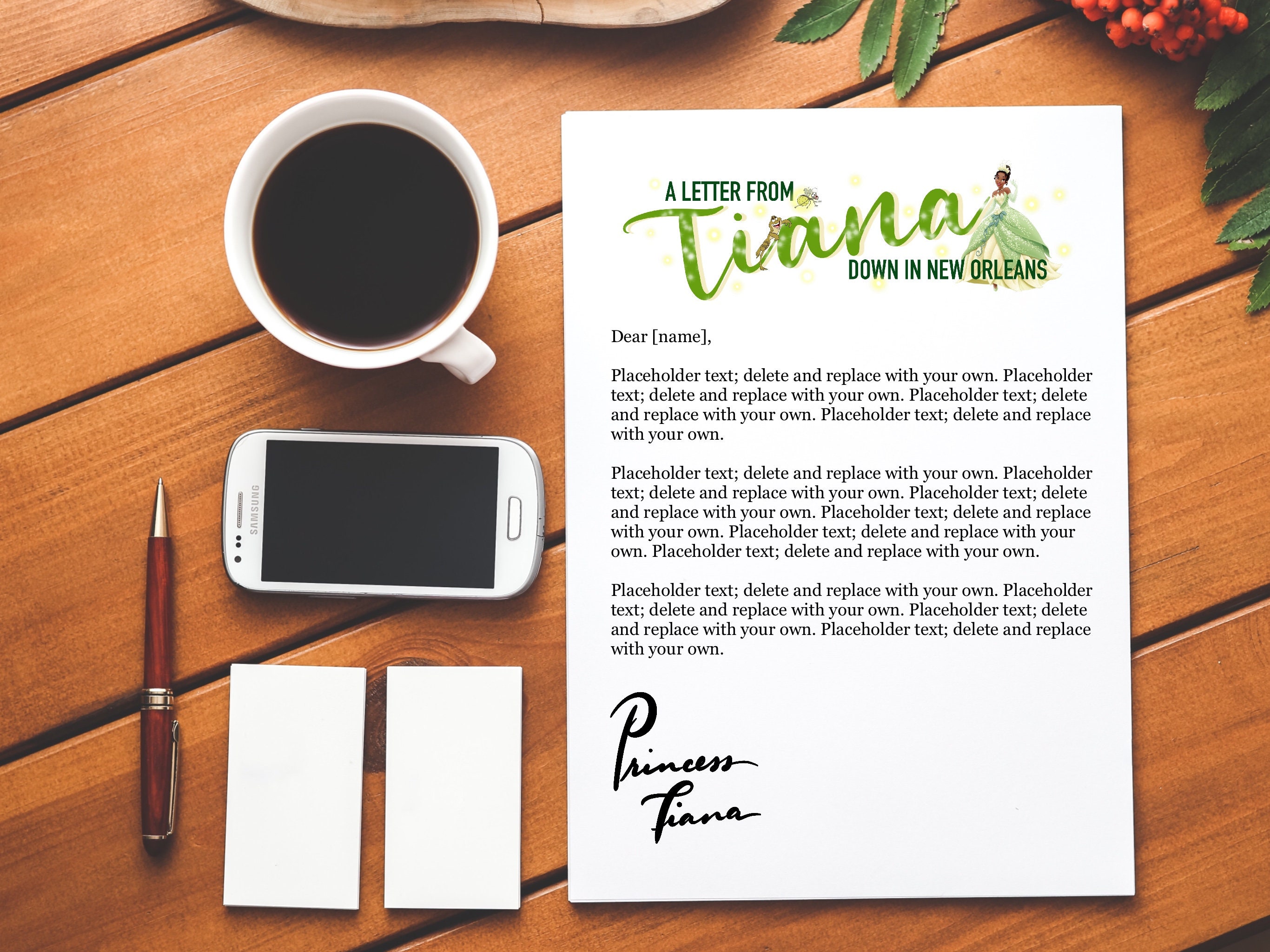 Tiana letter template