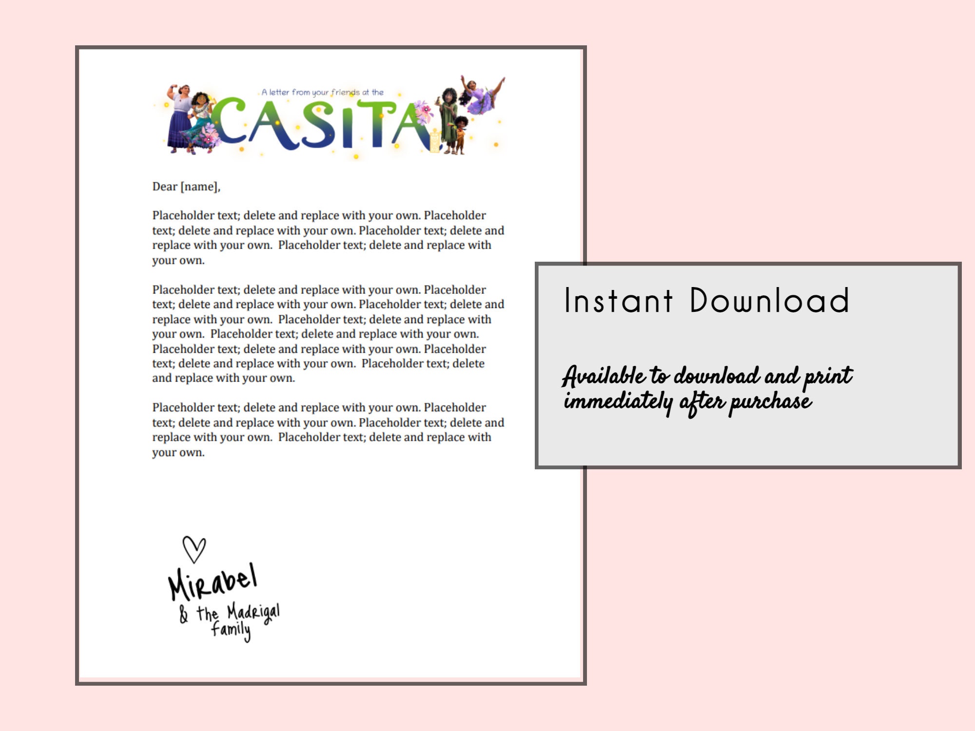 Encanto Letter Template - Etsy