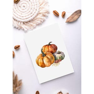 Tarjeta de felicitación de calabaza imprimible, tarjeta de especias de otoño imprimible para saludos de temporada, tarjeta con temática de otoño, descarga instantánea, tarjeta de Acción de Gracias de otoño