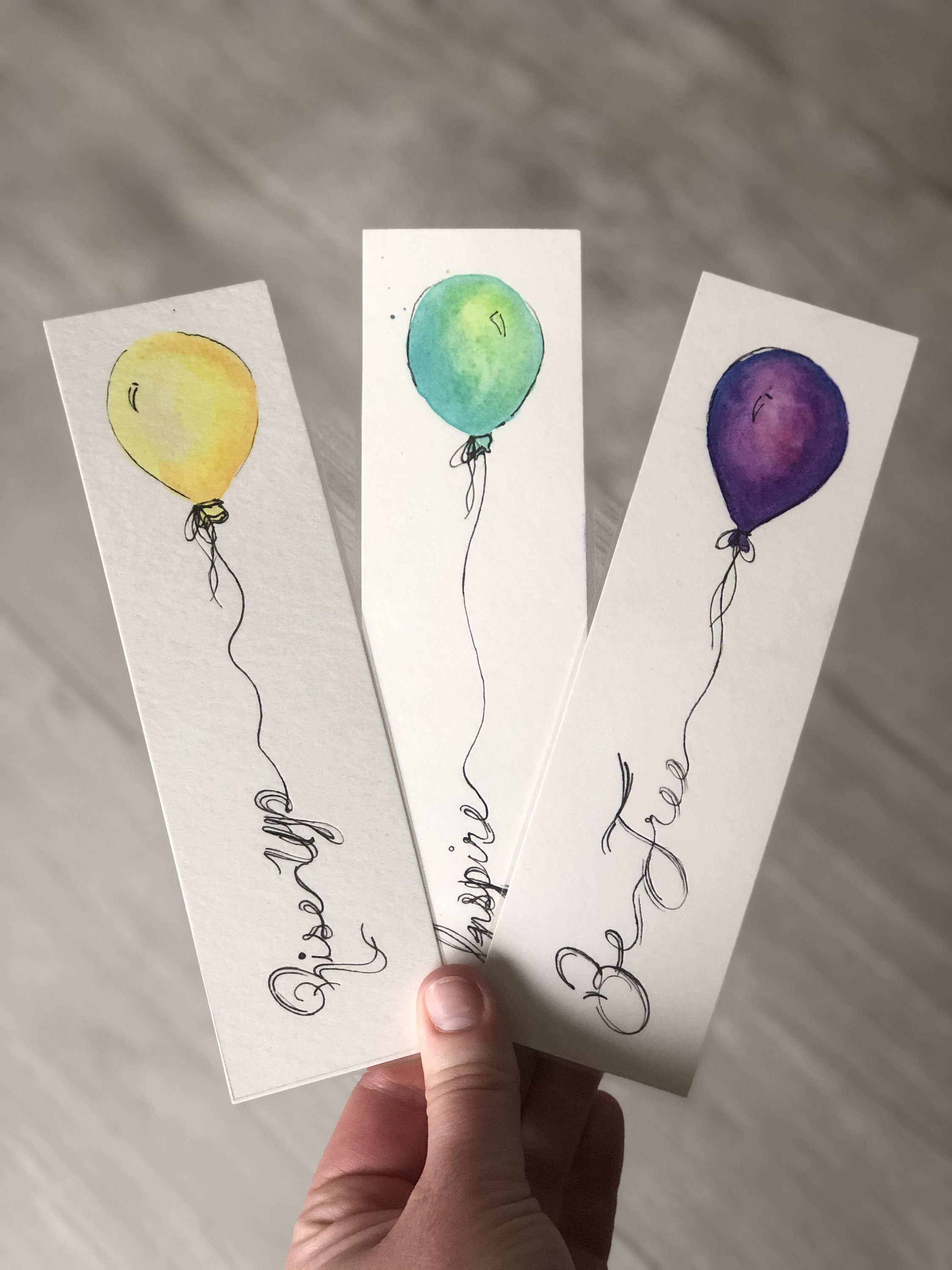 Bookmarks 3 packOriginal Artwork prints balloons | Etsy