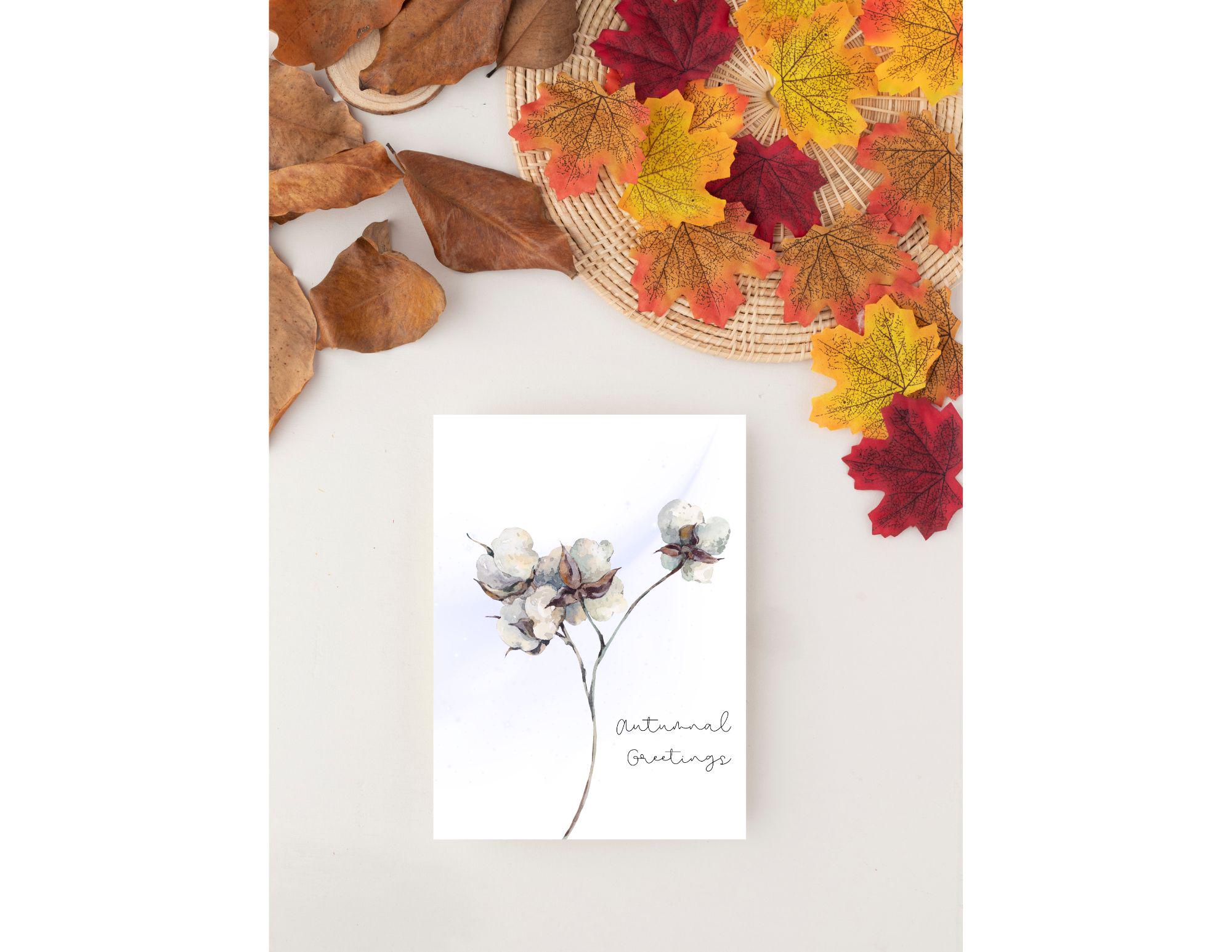 Autumn Greeting Card Printable Harvest Season Card for Fall Greeting ...