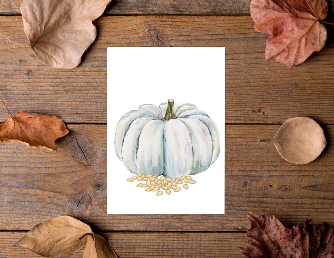 Pumpkin Greeting Card Printable Card for Fall Time Blank Card Seasons ...