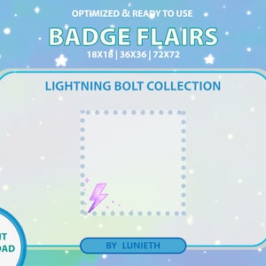 Lightning Bolt Twitch Badge Flairs | Bit Badges | Twitch Badges | HP