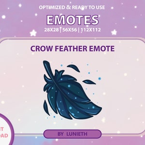 Emote Piuma Nera / Design simpatico emote Twitch / Twitch Discord Youtube / Punti canale