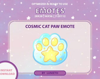 Cosmic Cat Paw Emote | Cute Twitch Emote Design | Twitch Discord Youtube | Channel Points