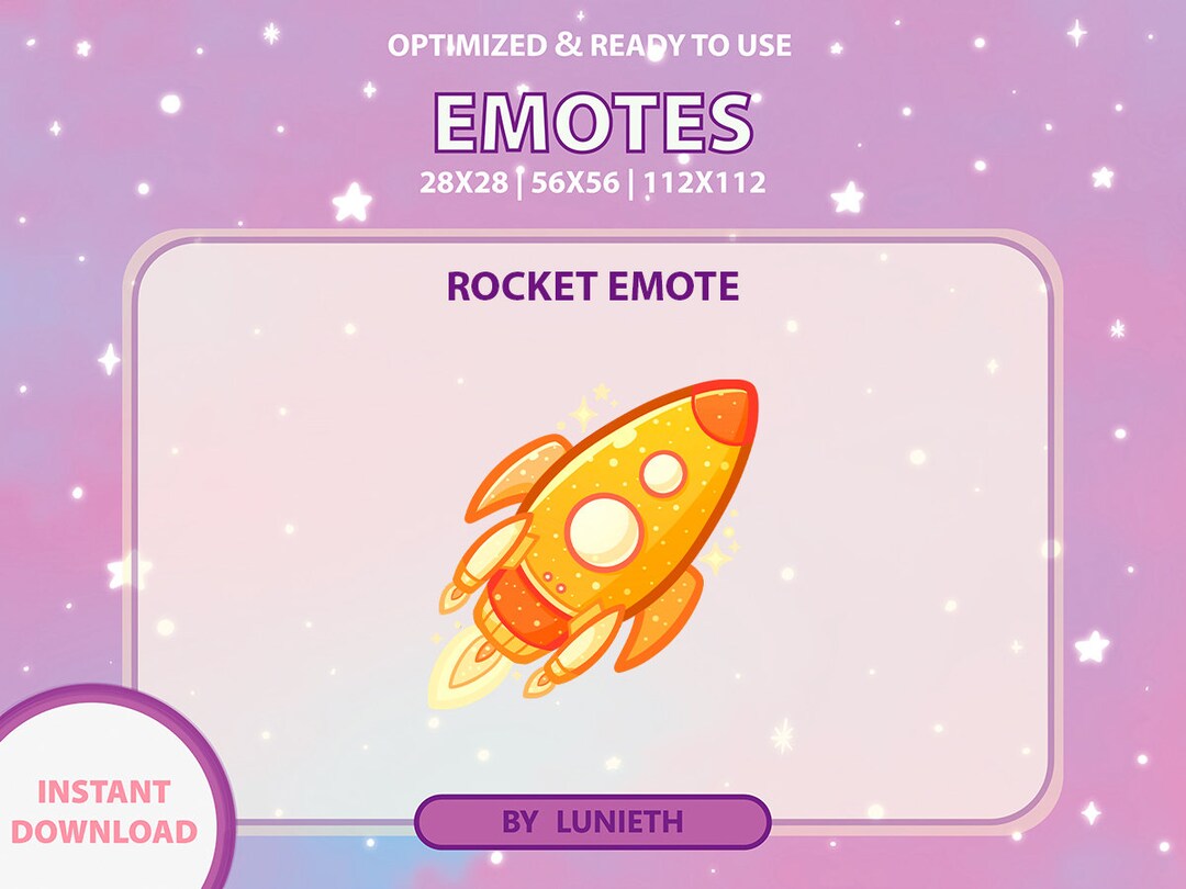 Emote Roket Gold Rocket Emote | Cute Twitch Emote Design | Twitch Discord Youtube ...