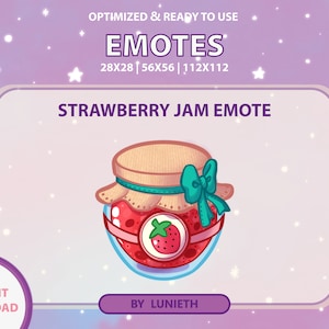 Strawberry Jam Food Emote  | Cute Twitch Emote Design | Twitch Discord Youtube | Channel Points