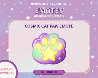 Cosmic Cat Paw Emote | Cute Twitch Emote Design | Twitch Discord Youtube | Channel Points