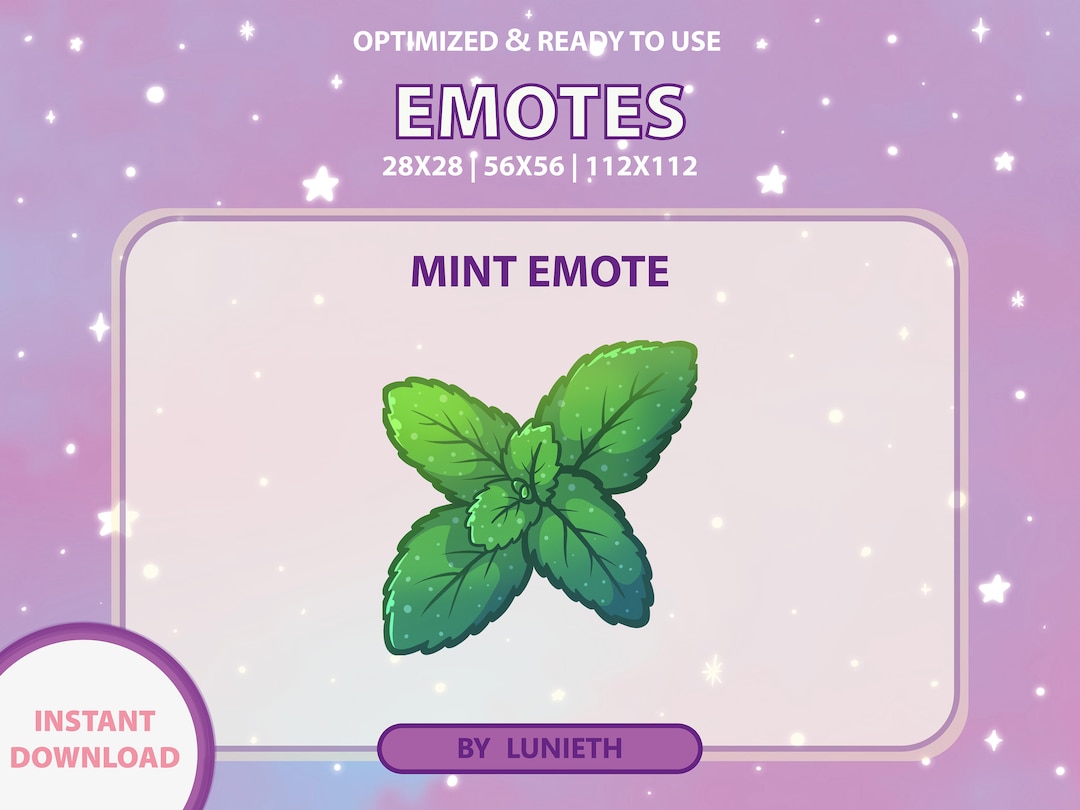 Mint Emote | Cute Twitch Emote Design | Twitch Discord Youtube ...