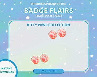 Cat Paw Twitch Badge Flair / Bit Badges / Twitch Sub Badges / Stream / Twitch Sub Badge Flair