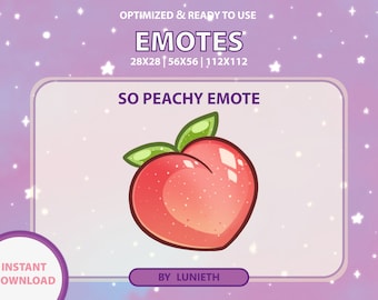 Glossy Peach Fruit Emote  | Cute Twitch Emote Design | Twitch Discord Youtube | Channel Points