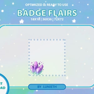 Crystal Quartz Badge Flairs | Twitch Sub Badges | Subscriber Badges | Bit Badges | Instant Download | Premade Design | Gamer pack | Streamer