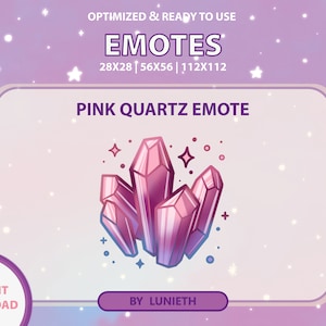 Emote quartz rose | Adorable emote pour Twitch | Twitch Discord Youtube | Points de passage