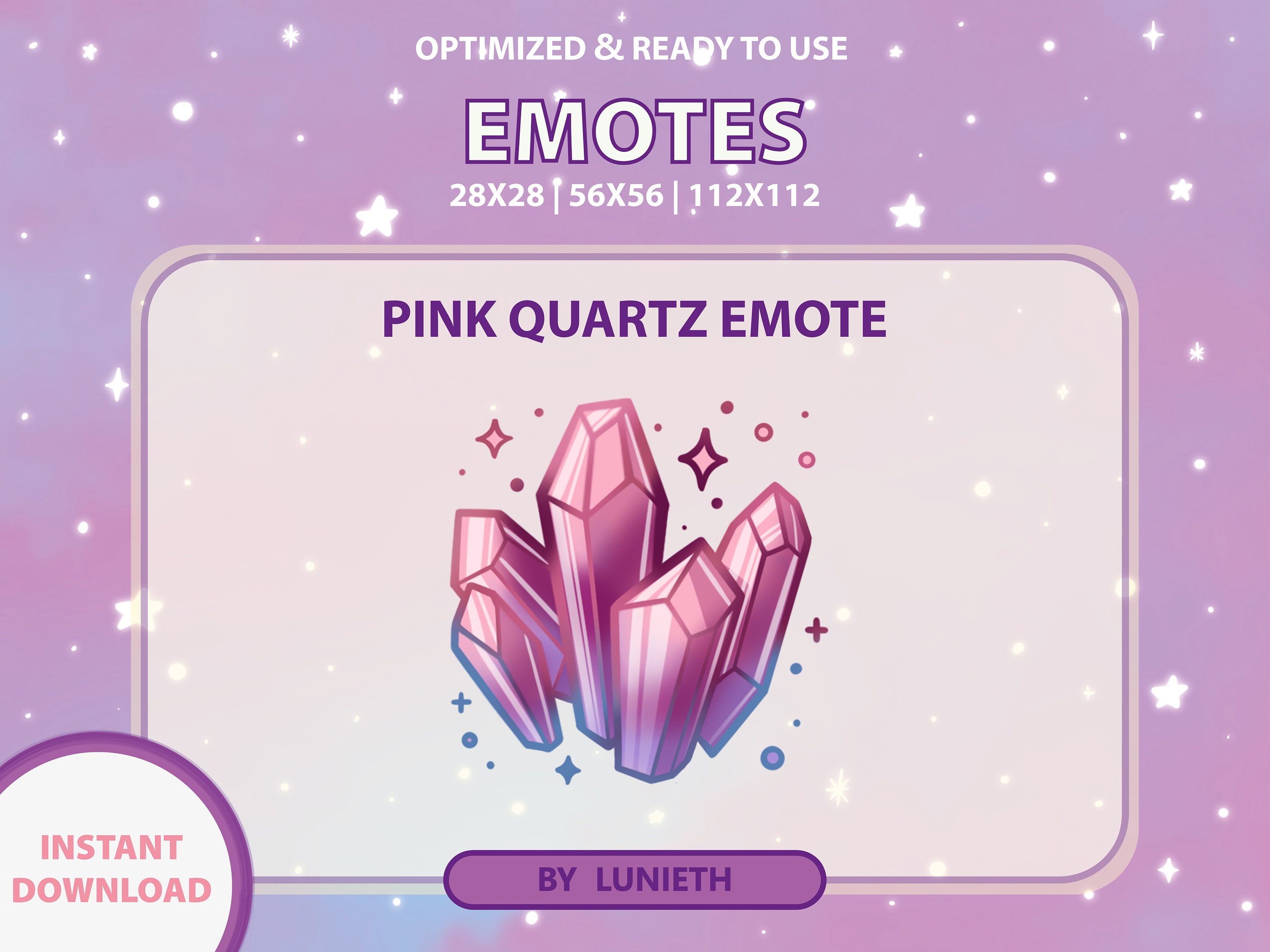 Rose Quartz Emote | Cute Twitch Emote Design | Twitch Discord Youtube | Channel Points