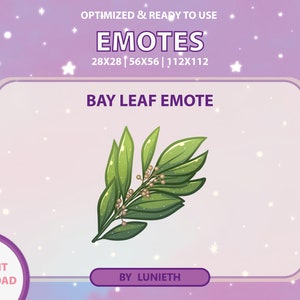 Bay Leaf Emote | Cute Twitch Emote Design | Twitch Discord Youtube | Channel Points