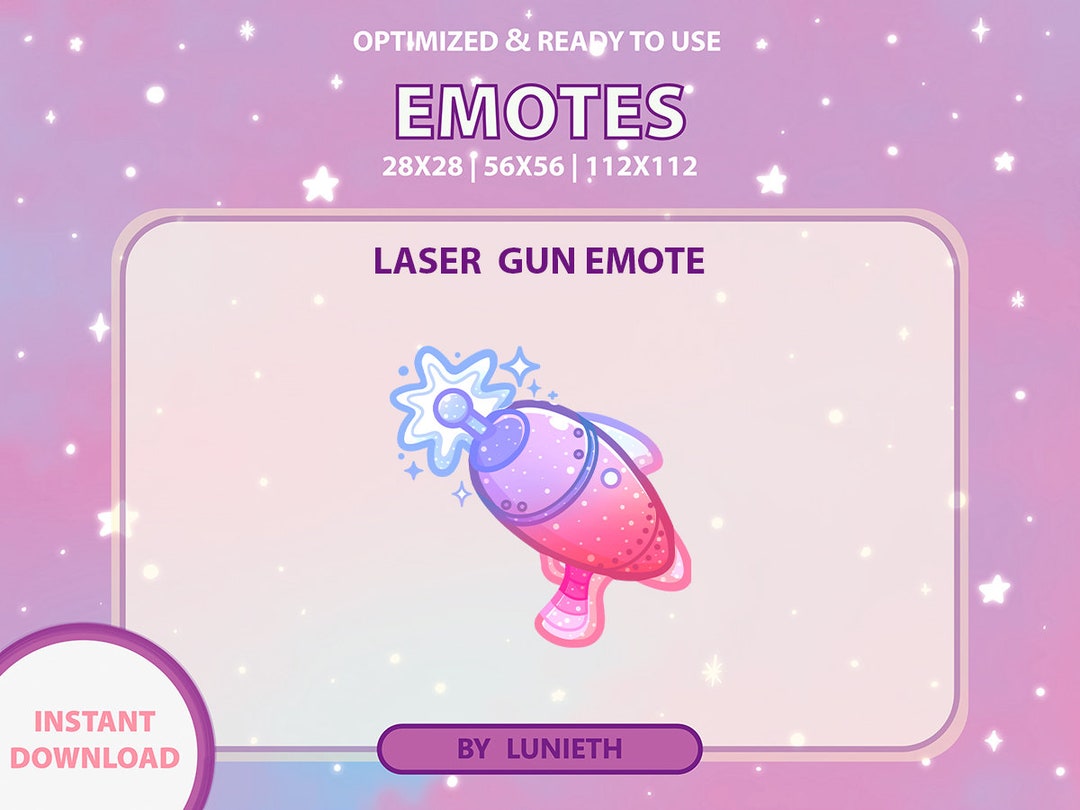 Pastel Laser Gun Emote Cute Twitch Emote Design Twitch Discord Youtube Channel Points Etsy
