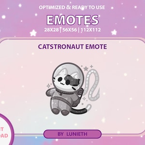 Emote de astronauta negro / Diseño de emoticón lindo para Twitch / Twitch Discord Youtube / Puntos de canal