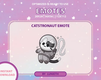 Noir Astronaut Emote | Cute Twitch Emote Design | Twitch Discord Youtube | Channel Points