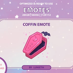 Pink Coffin Emote | Cute Twitch Emote Design | Twitch Discord Youtube | Channel Points