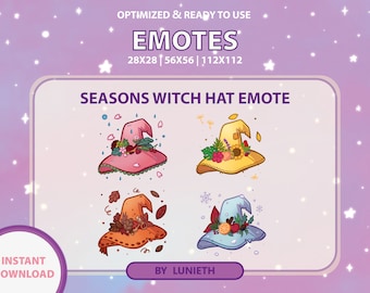 Witchy Emote Set | Cute Twitch Emote Design | Twitch Discord Youtube | Channel Points