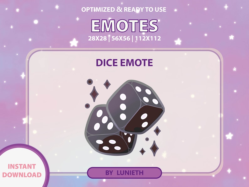 Roll Dice Emote Cute Twitch Emote Design Twitch Discord Youtube Channel