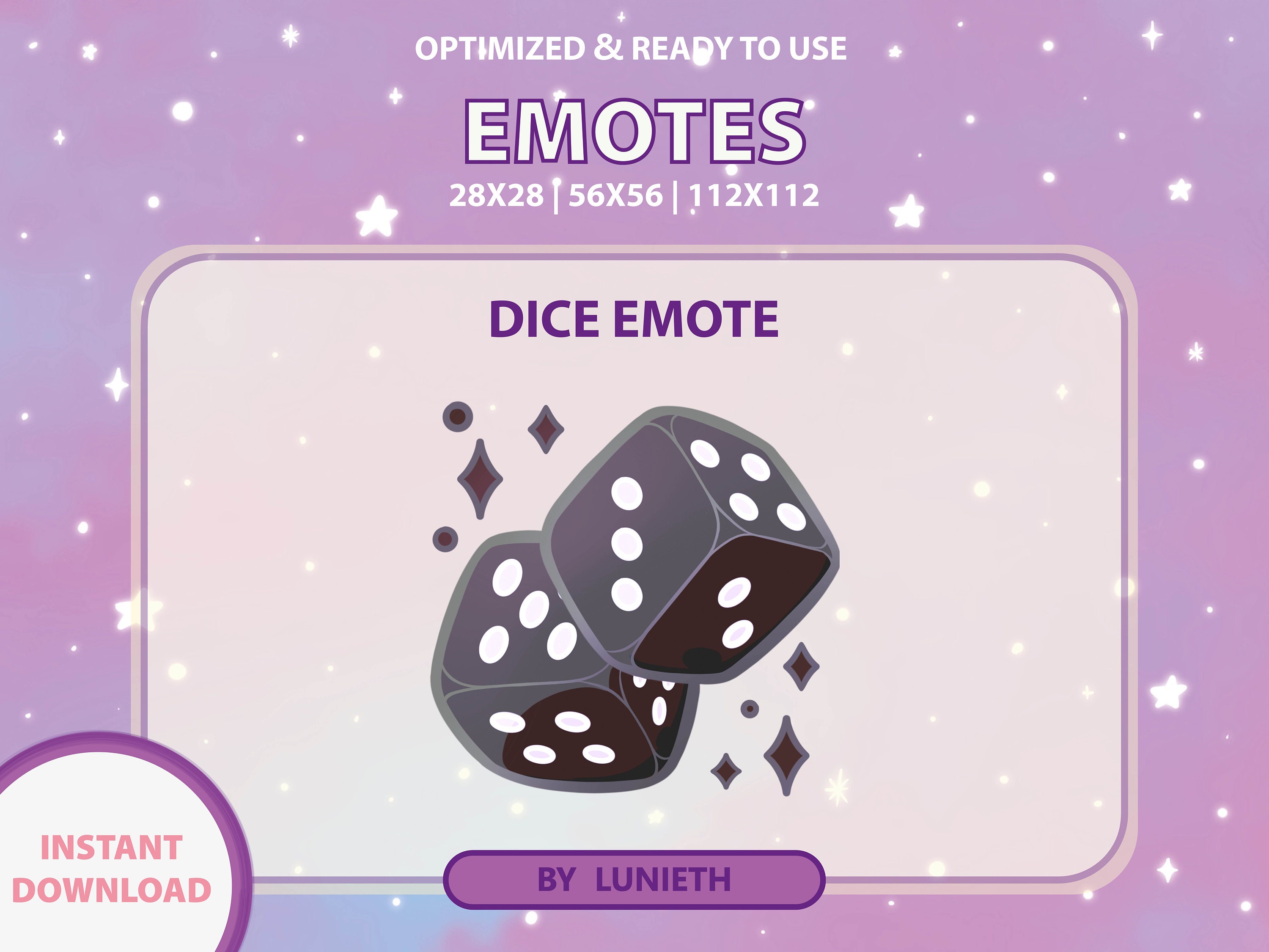 Roll Dice Emote Cute Twitch Emote Design Twitch Discord Youtube Channel