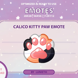 Cat Paw Emote  |  Paw Pink Toe Bean | Black White Orange | Cute Twitch Emote Design | Twitch Discord Youtube | Channel Points