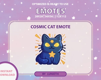 Cosmic Star Cat Emote: Twitch/Discord/YouTube (Digital Download)