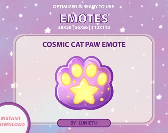 Cosmic Cat Paw Emote: Purple Twitch/Discord/YouTube Design (Digital Download)
