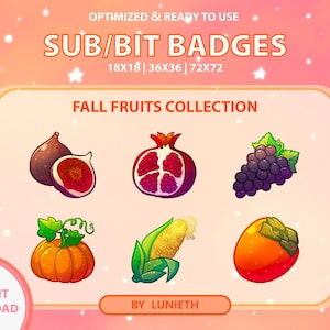 Fall Sub Badges | Bit Badges | Twitch Badges | Cute Sub Badges | Twitch Emotes | Kawaii | Witchy | Pastel