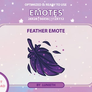 Violet Feather Emote | Cute Twitch Emote Design | Twitch Discord Youtube | Channel Points