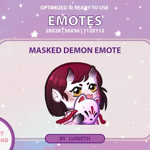 Demon Girl Emote | Cute Twitch Emote Design | Twitch Discord Youtube | Channel Points