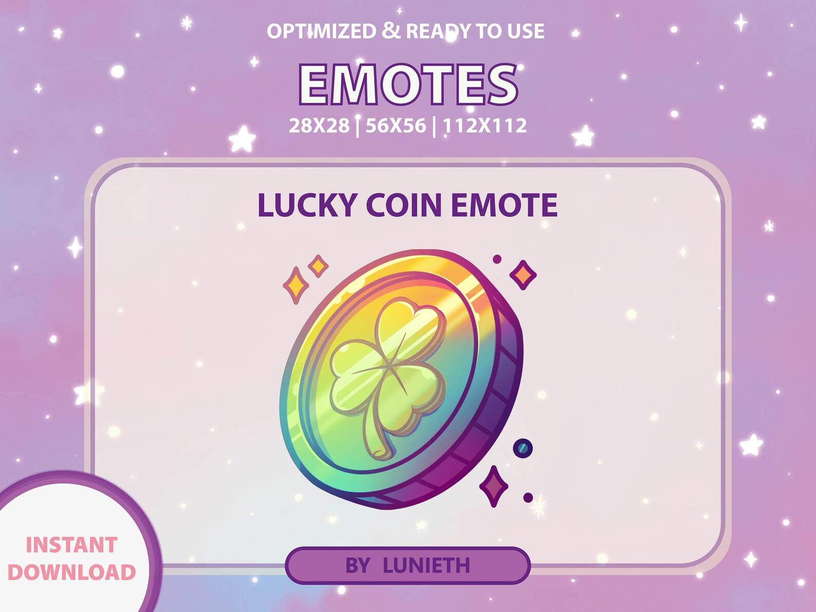 Lucky Coin Emote Cute Twitch Emote Design Twitch Discord Youtube ...