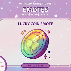 Lucky Coin Emote | Cute Twitch Emote Design | Twitch Discord Youtube | Channel Points