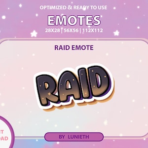 Emoticon di testo RAID, simpatico design dell’emote Twitch, Twitch Discord Youtube, punti canale