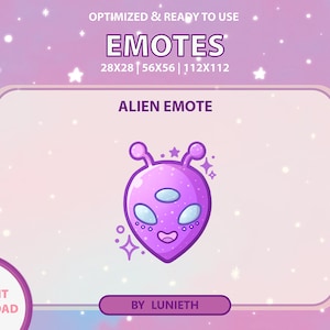 Purple Alien Emote | Cute Twitch Emote Design | Twitch Discord Youtube | Channel Points