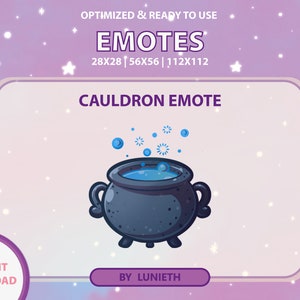 Cauldron Potion Emote | Cute Twitch Emote Design | Twitch Discord Youtube | Channel Points