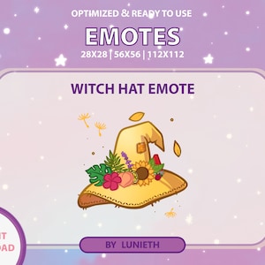 Hexenhut Emote | Süßes Twitch Emote Design | Twitch Discord Youtube | Kanalpunkte