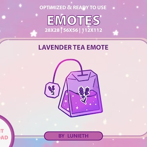 Lavender Tea Bag Emote | Cute Twitch Emote Design | Twitch Discord Youtube | Channel Points