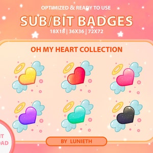 Subbadges Good Heart | Bitbadges | Twitch-badges | Leuke sub-badges | Twitch-emoties | Kawaii | Hekserij | Pastelkleur