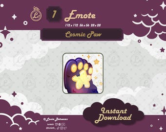 Cosmic Cat Paw Emote: Twitch/Discord/YouTube (Digital Download)