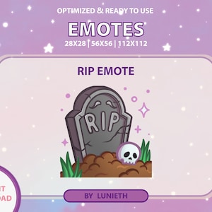 RIP-emote | Schattig Twitch Emote-ontwerp | Twitch Discord-youtube | Kanaalpunten