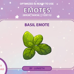 Basil Emote | Cute Twitch Emote Design | Twitch Discord Youtube | Channel Points