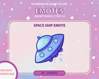 Blue Spaceship Emote | Cute Twitch Emote Design | Twitch Discord Youtube | Channel Points