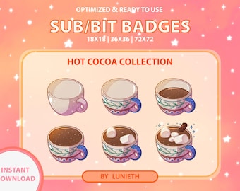 Hot Cocoa Badges | Sub Badges | Bit Badges | Twitch Badges |