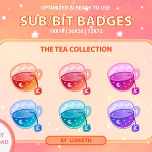 Tea Cup Badges | Bit Badges | Twitch Badges | Sub Badges
