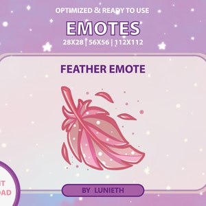 Emote plume rose | Adorable emote pour Twitch | Twitch Discord Youtube | Points de passage