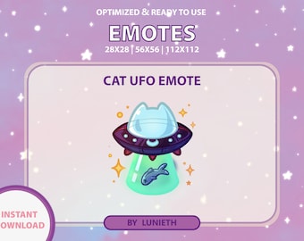 Gesto OVNI de gato, Bonito diseño de gesto de Twitch, Youtube de Discord de Twitch, Puntos de canal
