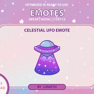 Purple UFO Emote | Cute Twitch Emote Design | Twitch Discord Youtube | Channel Points